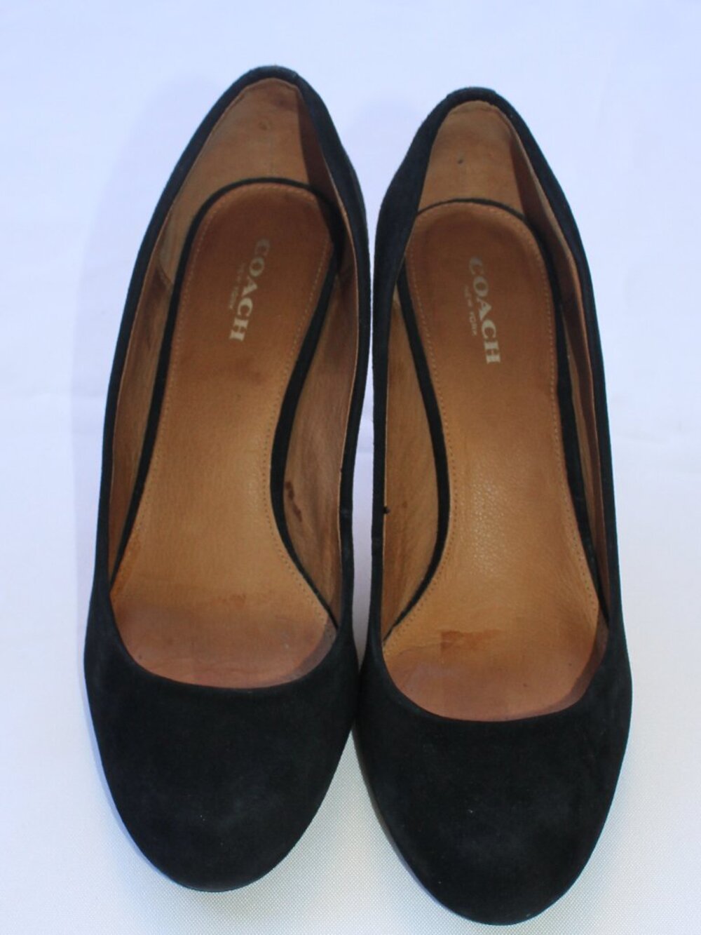 Coach  Classic Black Suede  high hills 3" Women's size 7.5B